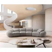 DELIFE Bigsofa Lunna 360x175 cm Tissu structuré Soft Gris 2 coussins