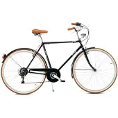 VELOmarche Via Veneto Vélo de ville Condorino Man 28" 6 vitesses, taille 54, noir « Poudre de café » (mat)