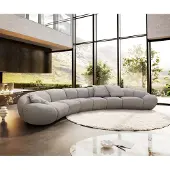 DELIFE Big sofa Lunna 470x210 cm tissu bouclé taupe 3 coussins