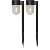 Star Trading Lampe de chemin solaire à LED « Cupola », lot de 2, noir
