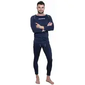Kirkjubøur "Hafjall" Hommes Set sous-vêtements thermo 2 pièces bleu
