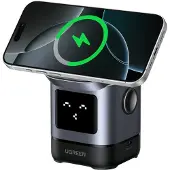 UGREEN Chargeur sans fil magnétique Uno 2-en-1 Qi2, 15 W, gris