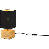 TRIO Lampe de table WOODY, bois clair et noir, 1xE14x40W, bois, dimensions : 30x12x12 cm, IP20, RL