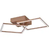 TRIO Plafonnier LED TRAIL 20 W, 3000 K, 2250 lm, métal brun - nuances de brun, dimensions : 7 x 70 x 39 cm, IP20, RL