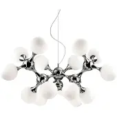 Ideal Lux Suspension contemporaine Nodi Métal Blanc 15 Lumières E14