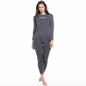 Kirkjubøur "Hafjall" Femmes Set sous-vêtements thermo 2 pièces gris
