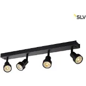 SLV Puri 4 plafonnier noir 4xGU10 avec anneau décoratif