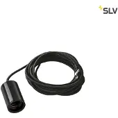 SLV Fitu suspension, A60, rond, noir, 5m de câble avec extrémité ouverte, max. 60W