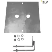 SLV Set d'ancrage pour béton pour SQUARE POLE, ROX ACRYL POLE et ARCOLOS UP BEAM, acier inoxydable 304