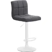 CLP Tabouret de bar Calma, revêtement en tissu, pivotant à 360° et réglable en hauteur | Couleur : gris clair. Structure : blanc