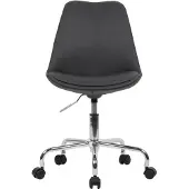 Amstyle Chaise de bureau en tissu noir | Chaise pivotante design avec dossier | Chaise de travail supportant une charge maximale de 110 kg | Chaise à coque avec roulettes | Chaise pivotante