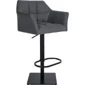 CLP Tabouret de bar Damaso B - feutre, structure noire - Gris