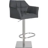 CLP Chaise de bar Damaso E - Assise en feutre, structure en acier inoxydable - Gris