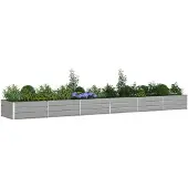 vidaXL Jardinière Gris Clair 195 X 100 X 45 Cm Acier Galvanisé