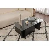 Skye Decor , Vetrino - Wood Black, table basse, bois noir, plateau 100 % mélamine, 105 x 65 x 40 cm
