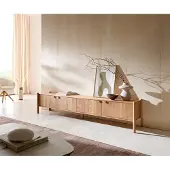 DELIFE Meuble-TV Caius 220 cm acacia aura 4 portes