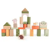 Viga Toys VIGA : Jouets éducatifs en bois, blocs Montessori, animaux, 50 pièces.