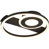 TRIO Plafonnier LED, noir, design circulaire, L 32 cm