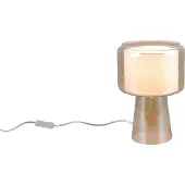 TRIO Lampe de table, verre, ambre, brunâtre, interrupteur à cordon, H 29 cm