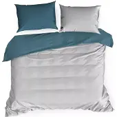 Eurofirany Parure de lit NOVA3 gris clair/turquoise 160 x 200