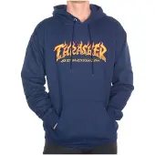 Thrasher Fire Logo Hoodie Bleu XL Homme