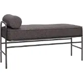 Hubsch Canapé métal / bois - noir avec coussins