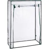 Relaxdays Serre à tomates , acier et film PVC, dimensions : 150 x 100 x 50 cm, serre en film plastique pour jardin et balcon, transparente