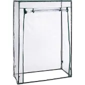 Relaxdays 2 serres à tomates, acier et film PVC, dimensions : 150 x 100 x 50 cm, serre en film plastique pour jardin et balcon, transparente