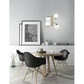 Nova Luce Luminaire élégant Agrigento en métal laiton antique et verre opale, Variante : 350 x 1500 mm, 4 x 28 W, laiton et opale