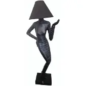 Casa Padrino Lampadaire de luxe Dame Noir H. 187 cm