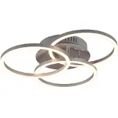 TRIO Plafonnier LED CIRCLE 27 W, de 2 700 à 6 000 K, 3 100 lm, métal argenté, dimensions : 9,5 x 43,5 x 43,5 cm, IP20, RL