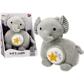 Leantoys Peluche Éléphant Projecteur Dormeur Éléphant Gris Peluche Etoiles Mélodies