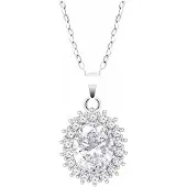Lotus Collier Pendentif Lotus Argenté Élégant pour Femme - LP3459-1/2