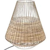 Atmosphera Lampe en osier et métal, CHERAW, 33 cm, beige