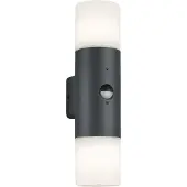 TRIO Applique extérieure Hoosic 2fl. anthracite avec capteur