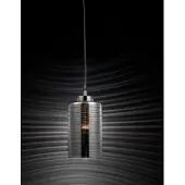 Nova Luce Blake - lampe suspendue - Ø 12 x 120 cm - chrome et verre fumé