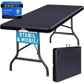 Casaria Table pliable anthracite 183x76cm en plastique robuste