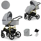 Kunert MATA 2in1 Poussette en gris - Poussette sûre et confortable pour bébé