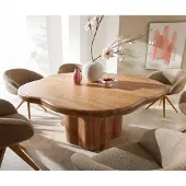 DELIFE Table-à-manger Orbion 180x175 acacia naturel piètement bois