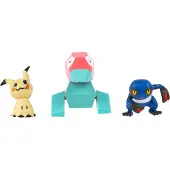 Pokémon Mimikyuporygon And Croagunk Pkw4091 Figure Multicolore
