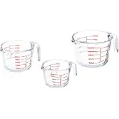 Relaxdays Jeu de gobelets gradués, Verre mesureur, Rouge, Transparent
