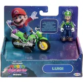 JAKKS Pacific Figurine du film Super Mario Galaxy avec la moto à remonter de Luigi, 6 cm