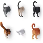 Kikkerland Magnetic Funny Cat Butt Butt Refrigerator Maignants dcoratifs Ensemble de 6 Amateurs de chat Gift de nouveaut