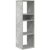 vidaXL Bibliothèque gris béton 34x31x112 cm bois d'ingénierie