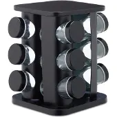 Relaxdays 13 pcs. étagère à épices, Organisateurs de cuisine, Noir