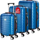 Monzana Lot de 3 valises rigides bleues taille M/L/XL 40L/80L/105L