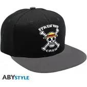 One Piece Hommes, Casquette, One Piece - Équipage "Chapeau de Paille", Gris, Noir