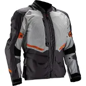 Leatt FlowTour 5.5, veste textile imperméable ,Gris Clair/Gris Foncé/Orange ,M