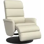 Syfax Fauteuil inclinable avec repose-pieds crème similicuir