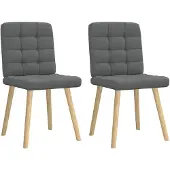 vidaXL Chaise de salle à manger 2 pcs. Tissu gris foncé